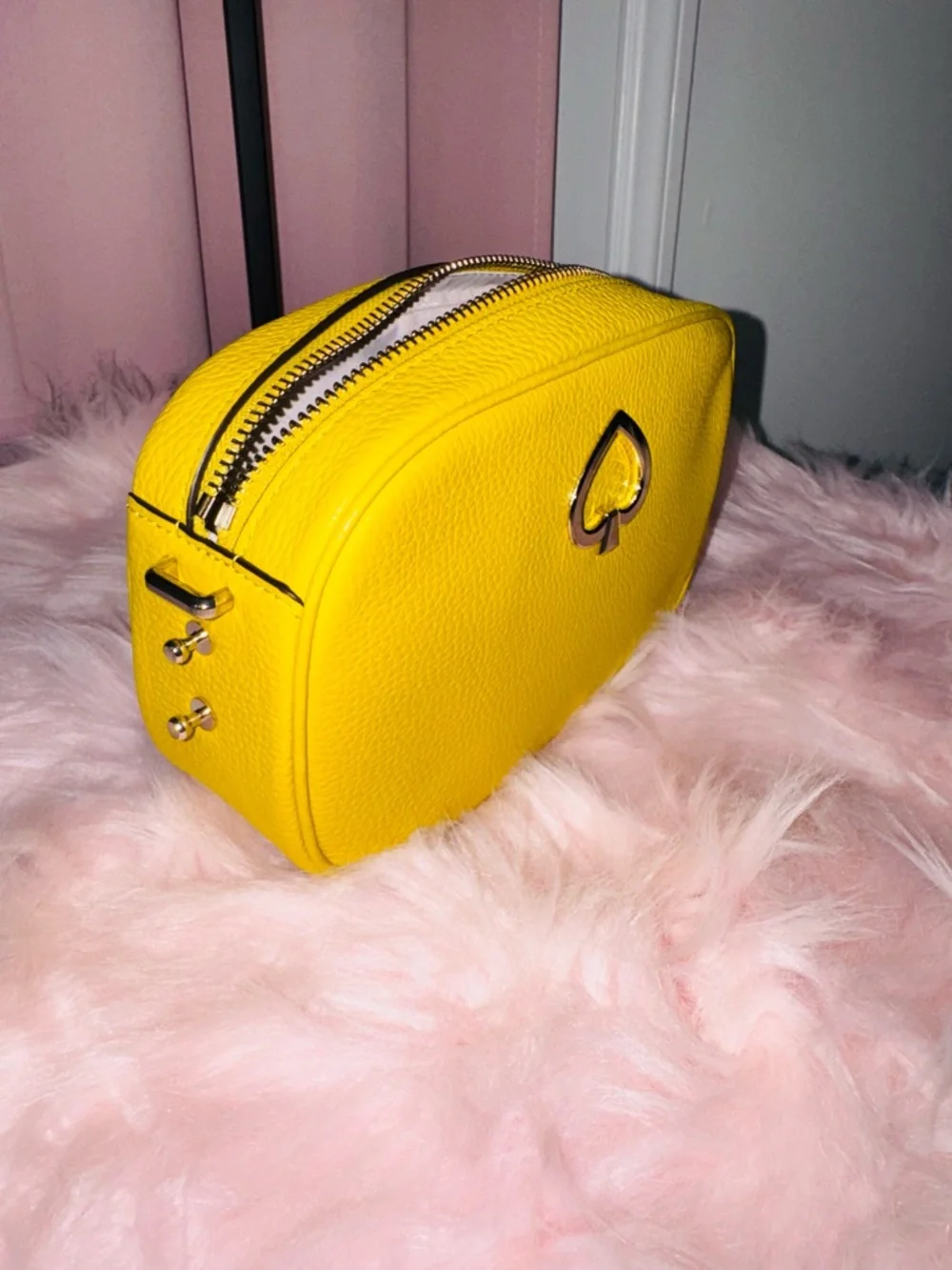 kate spade Yellow Pebbled Leather Crossbody Bag